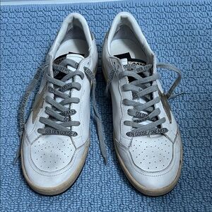 Golden Goose White and Gray Sneakers